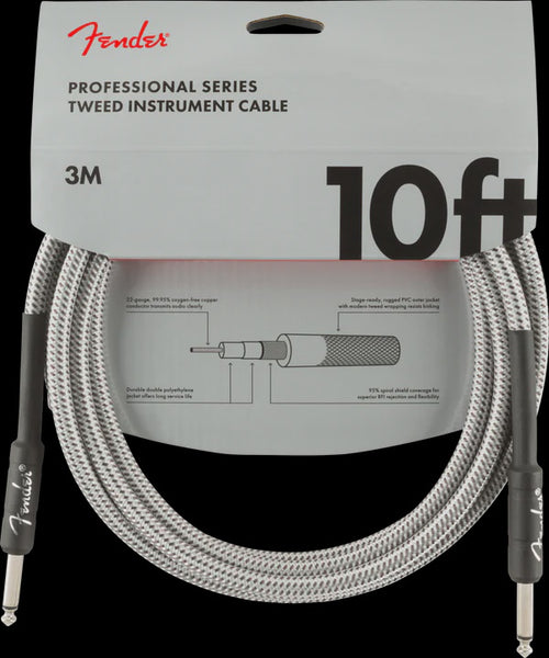 Fender - Professional Series 10' Instrument Cable - White Tweed