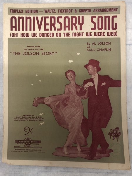 Anniversary Song - by Al Joslon and Saul Chaplin (Second Hand)