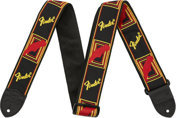 Fender - Monogrammed Strap - Black/Yellow/Red