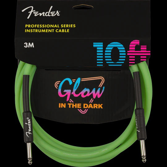 Fender - Professional 10' Glow in the Dark Instrument Cable - Green
