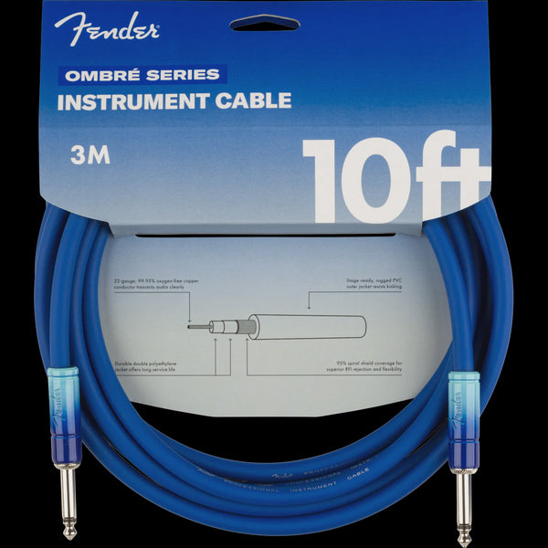 Fender - Ombre Series 10' Instrument Cable - Belair Blue