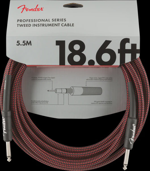Fender - Professional Series 18.6' Instrument Cable - Red Tweed