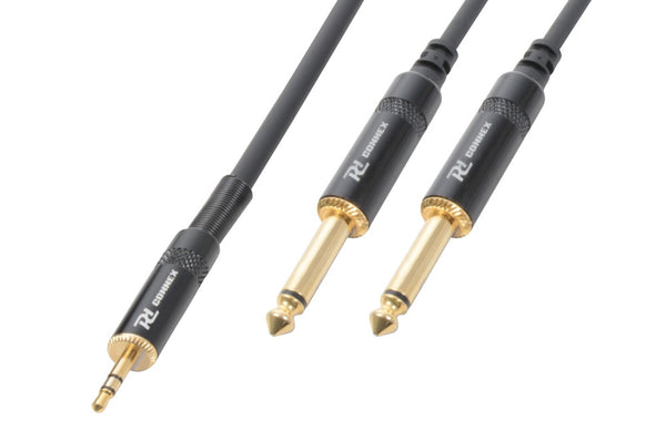 PD Connex - 3.5mm Stereo Jack to 2 x 6.3mm Mono Jack HQ - 1.5m