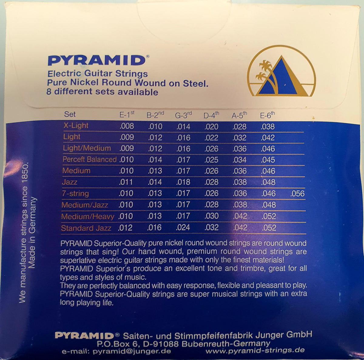 Pyramid pure store nickel strings