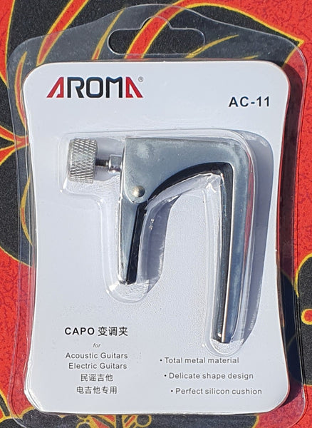 Aroma - Capo for Acoustic and Electric Guitars AC-11 Silver