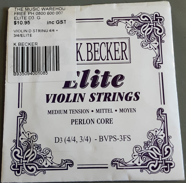 K Becker - Elite Violin String - D