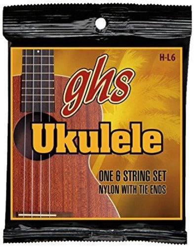 GHS - Lili'u Black Nylon/Silverwound Ukulele 6-String Set - Tie End