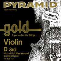 Pyramid Gold Violin D String  - 3/4 Size