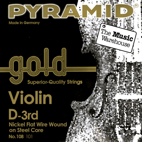Pyramid Gold Violin D String - 1/2 Size