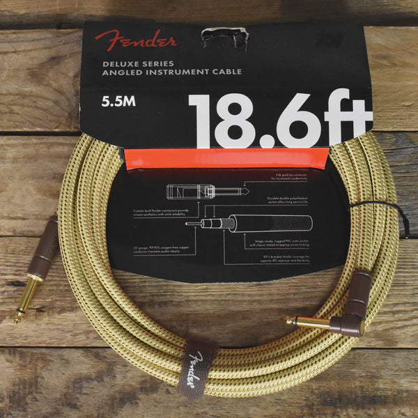 Fender - Deluxe 18.6' ST/ANG Instrument Cable - Tweed