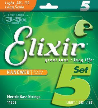 Elixir - Nanoweb 5-String Bass Strings - 45/130