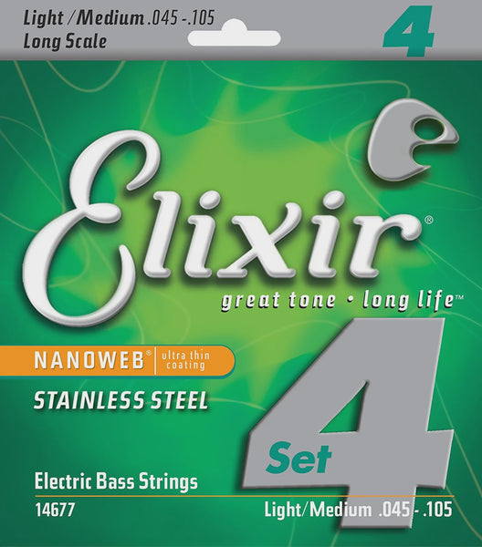 Elixir - Nanoweb Stainless Steel Bass Strings - 45/105