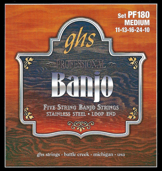 GHS - Stainless Steel Loop End 5-String Banjo Strings - 11/24