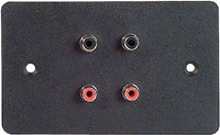 Wall Connector Plate 4 x RCA EMPTY Steel BLACK