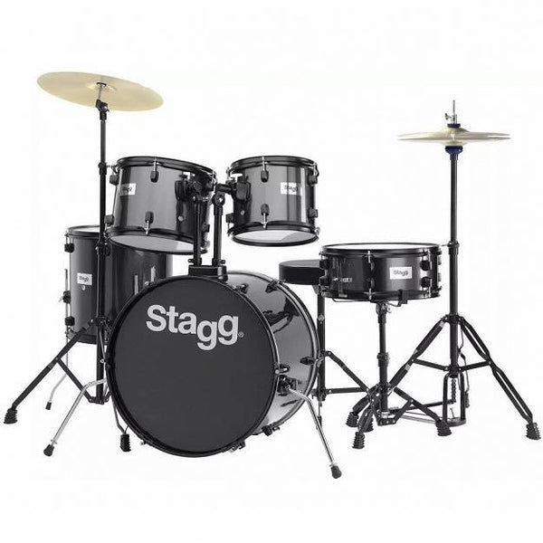 Stagg - 5 Piece Drum Kit With 20" Kick - Black