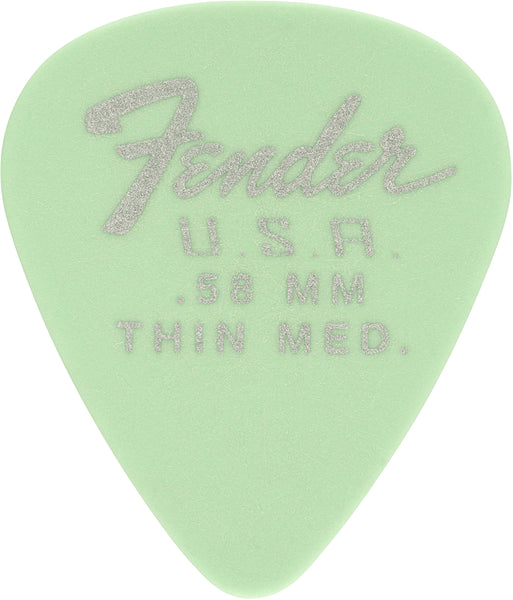 Fender- Dura-Tone 351 0.58mm Guitar Picks - Sea Foam Green