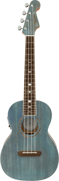 Fender - Dhani Harrison Slim Tenor Ukulele - Turquoise Trans Blue