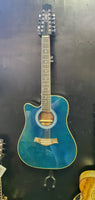 Aiersi - Left Handed 12 String Acoustic Electric Guitar - Blue Gloss