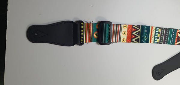 Vintage Jacquard PU Leather Adjustable Lightweight Guitar Strap