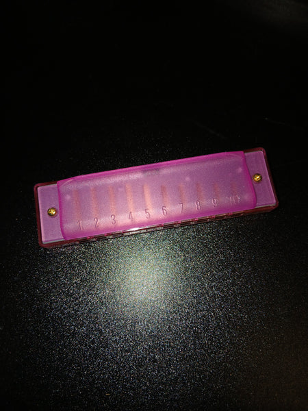 10 Hole Plastic Harmonica - Pink