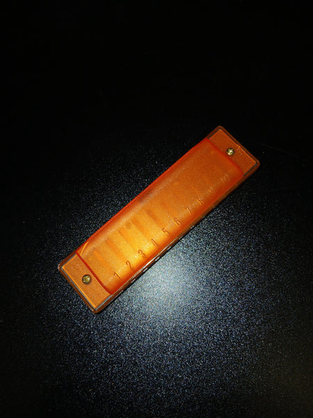 10 Hole Plastic Harmonica - Orange