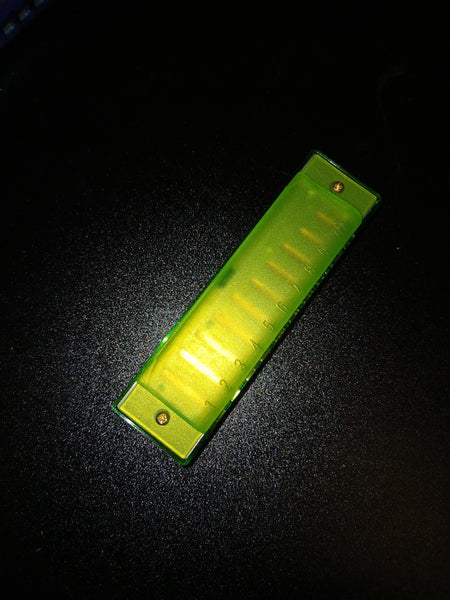 10 Hole Plastic Harmonica - Green