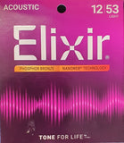 Elixir - Nanoweb Phosphor Bronze Acoustic Guitar Strings - 12/53