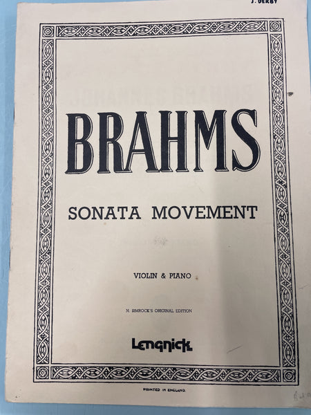 Brahms Sonata Movement for Violin/Piano (Second Hand)