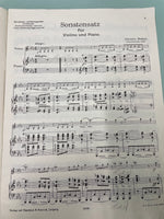 Brahms Sonata Movement for Violin/Piano (Second Hand)