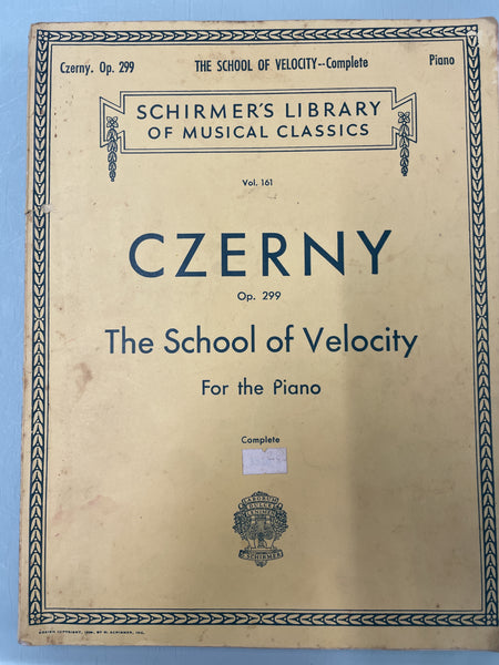 Schirmer Edition - Czerny School of Velocity (Second Hand)