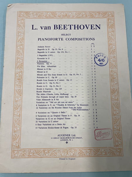 Beethoven - Six Ecossaises (Second Hand)
