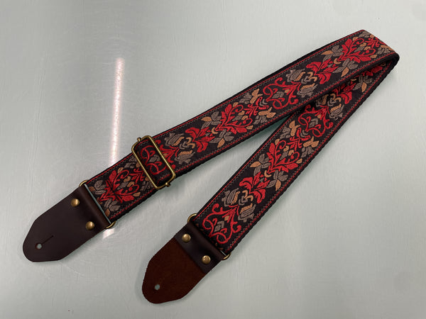 Best Guitars - Jacquard Strap - Black Rose