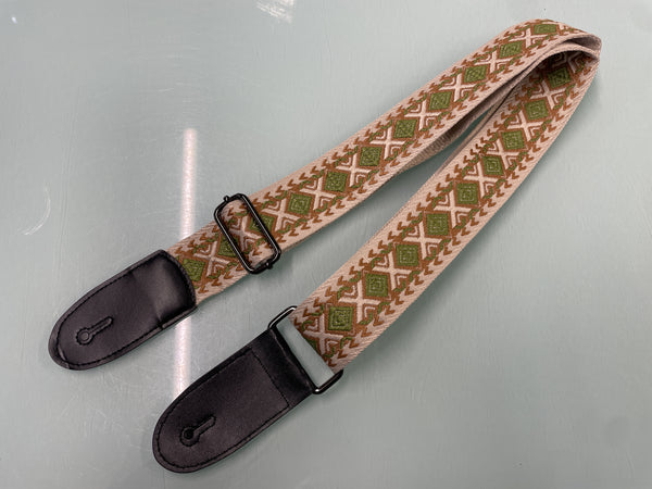 Best Guitars - Jacquard Strap - Orange Criss Cross