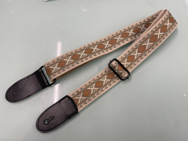 Best Guitars - Jacquard Strap - Tan Criss Cross