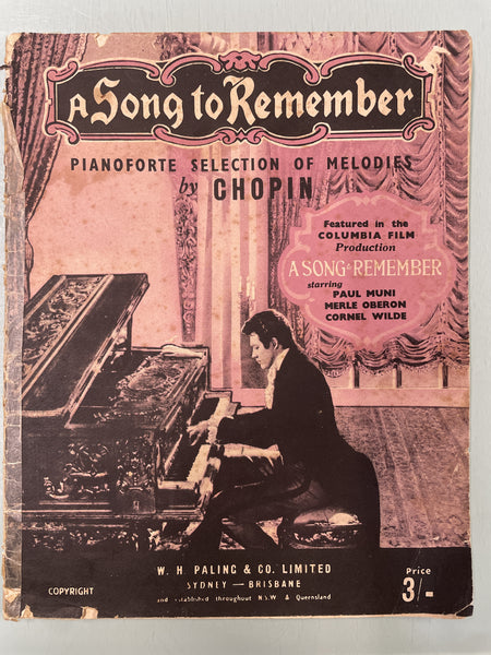 A Song to Remember- Melodies By Chopin (Second Hand)
