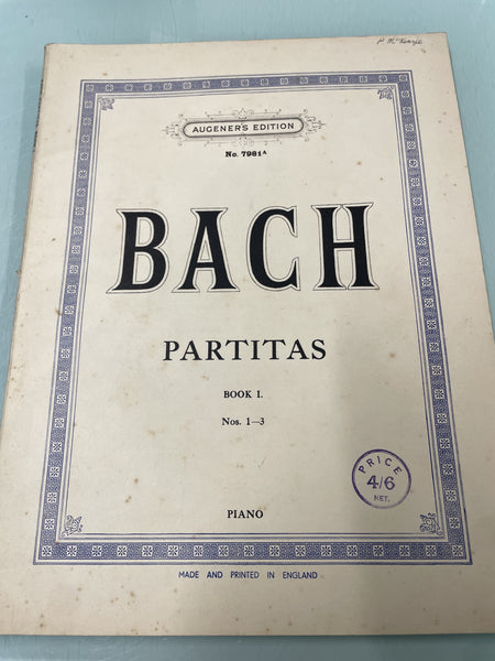 Augener's Edition - Bach Partitas for Piano Book I - Second Hand