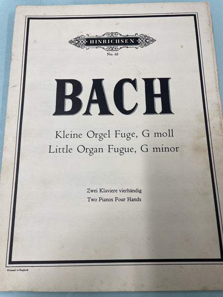 Hinrichsen - Bach Little Organ Fugue in G Minor for Two Pianos - Second Hand