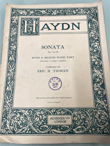 Haydn - Sonata No.7 in D for Two Pianos - Second Hand