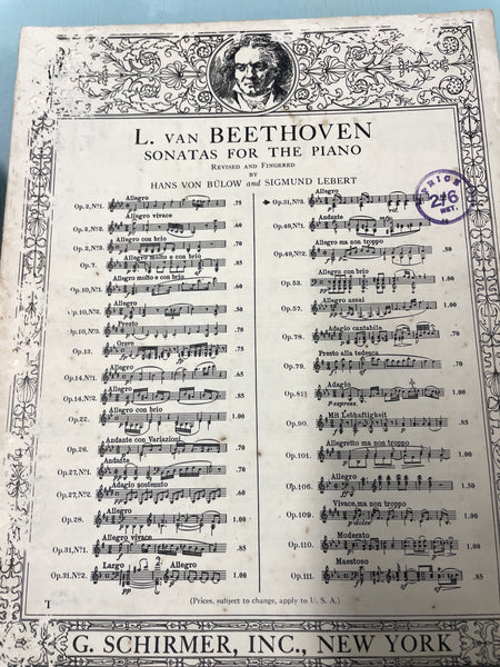 Schirmer - Beethoven Sonata Op.31 No.3 - Second Hand