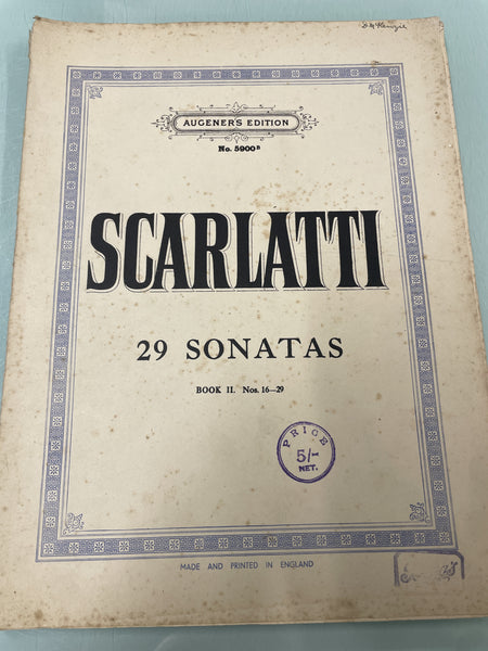 Augener's Edition - Scarlatti 29 Sonatas Book II - Second Hand