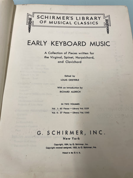 Schirmer - Early Keyboard Music - Second Hand