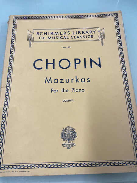 Schirmer - Chopin Mazurkas for the Piano - Second Hand