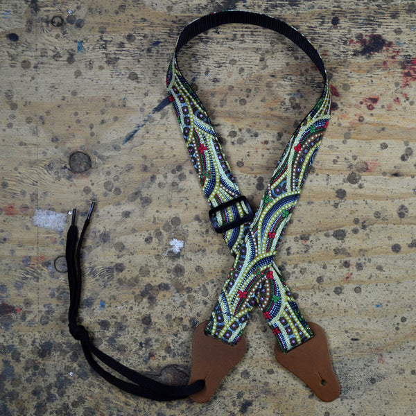 Colonial Leather - Ukulele Strap - Butterflies Circle Of Life
