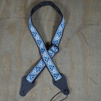 Colonial Leather - Ukulele Jacquard Strap - Blue Aztec