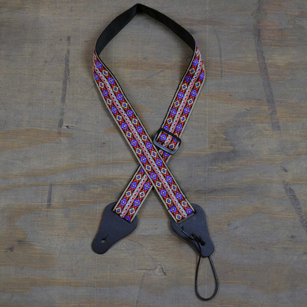Colonial Leather - Ukulele Jacquard Strap - Multi Diamonds