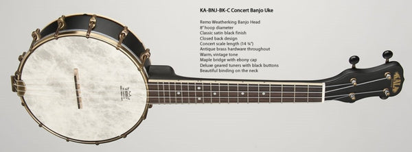 Kala - Concert Banjo Ukulele - Black Maple