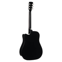 Cort - Earth60 Dreadnought Acoustic Electric Guitar - Black Gloss