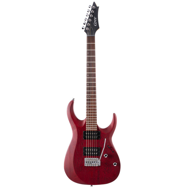 Cort - X100 Electric Guitar - Open Pore Black Cherry