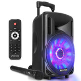 Fenton - FT12LED Portable 12" Active Speaker with Bluetooth - 700W