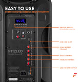 Fenton - FT12LED Portable 12" Active Speaker with Bluetooth - 700W